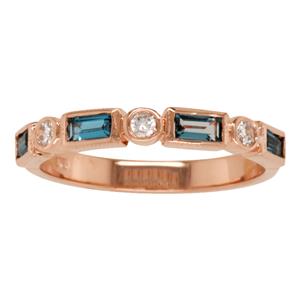 Vintage Inspired London Blue Topaz & Diamond Ring
